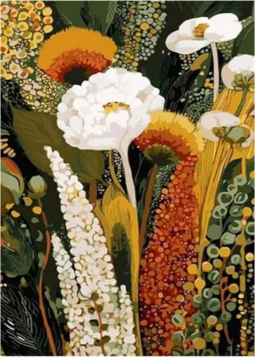 Vista 18 de Aestalrcus Kits de arte de diamantes de flores para adultos, kits de pintura de diamantes para adultos, pintura de diamante redondo de taladro
