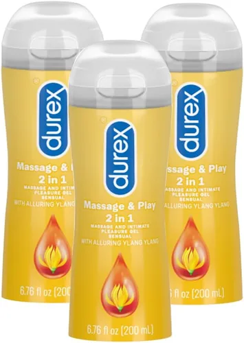 Vista 13 de Durex Massage & Play gel de masaje y lubricante íntimo 2 en 1, botella de 6.76 onzas, 234087637, Aloe Vera, 1, 1