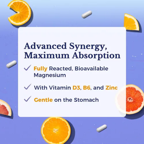 Vista 3 de Vitalitown Zinc de magnesio, con vitaminas D3 y B6, glicinato de magnesio quelado, malato, citrato, taurato, alta absorción, para dormir, hueso