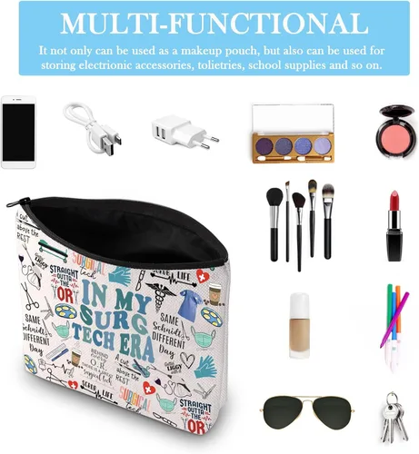 Vista 3 de Regalo de tecnología quirúrgica, regalo para enfermera, médico, regalo en bolsa de maquillaje My Surg Tech, regalo para cirujano tecnólogo Surg Tech