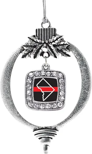 Vista 274 de Inspired Silver - Nana púrpura - Adorno de Navidad plateado - Adorno cuadrado para árbol de Navidad con circonita cúbica - Decoración colgante