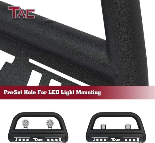 Vista 7 de TAC Barra de Defensa 3" Textura Negra Compatible con Ford Bronco SUV 2021-2025, Parachoques Delantero, Protector de Parrilla, Protector de Cepillo