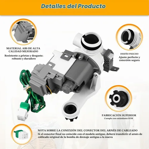 Vista 3 de DC97-19289F DC97-17366A Washer Drain Pump for Samsung Washer