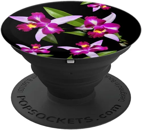 Vista 4 de Orquídea - Soporte para teléfonos y tabletas, Negro