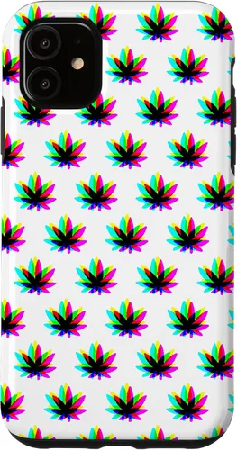 Vista 8 de Funda para iPhone 13 Pro Max Weed Pattern Colorido Psicodélico Marihuana Cannabis Stoner Case