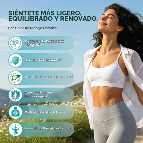 Vista 6 de Gotas de drenaje linfático 26 en 1, soporte antiinflamatorio y linfático