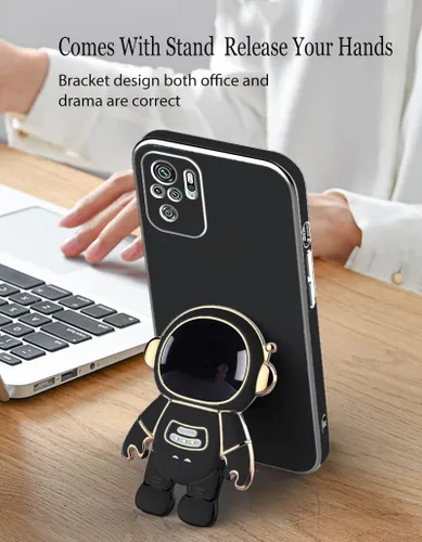 Vista 4 de Compatible con Redmi Note 10s Funda con chapado creativo astronauta de dibujos animados rosa, para Xiaomi Redmi Note 10 0.14 oz, funda de teléfono