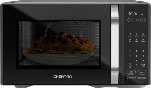 Vista 8 de Horno de microondas de mostrador Chefman 0.9 pies cúbicos. Microondas digital de acero inoxidable de 900 vatios con 6 ajustes preestablecidos, modo