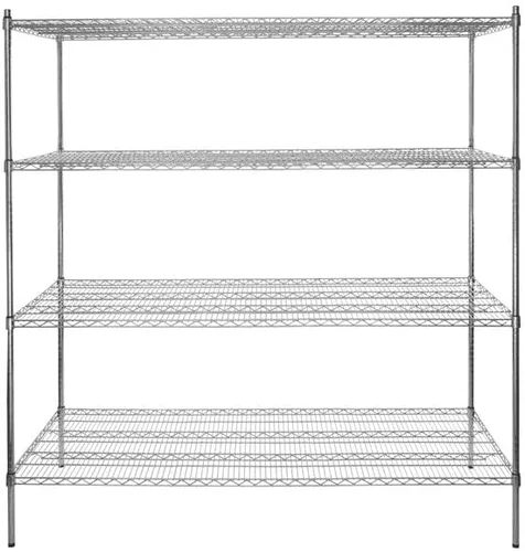 Vista 330 de Kit de 4 estantes de epoxi verde NSF de 21 x 72 pulgadas con postes de 86 pulgadas, estantería de almacenamiento resistente, kit de estantería