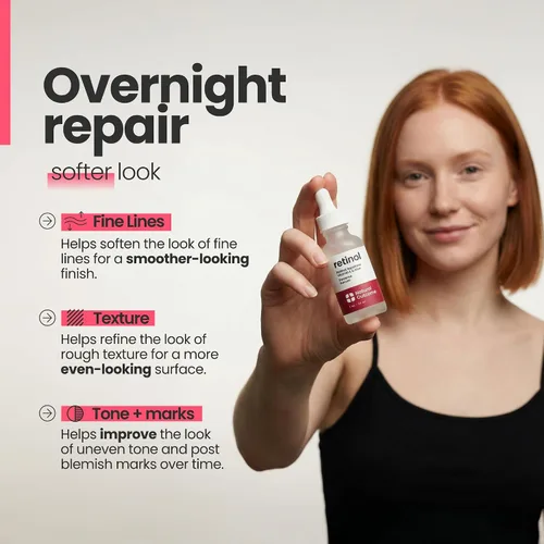 Vista 3 de Suero de retinol para la cara Suero reductor de líneas finas y arrugas Suero facial hidratante nocturno con ácido hialurónico, vitamina E