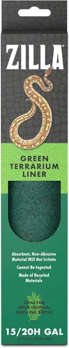 Vista 10 de Forro de sustrato para terrario de reptiles de Zilla, verde, 10G, 9.75" x 19.75