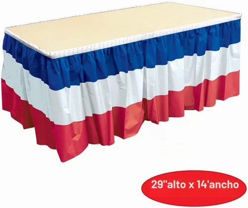 Vista 2 de Beistle Zócalo de mesa patriótico, 29" x 14', rojo/blanco/azul
