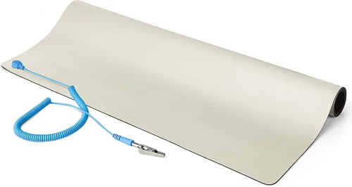 Vista 2 de StarTech.com Alfombrilla antiestática y correa de muñeca ESD con cable de conexión a tierra, pulsera antiestática (SWS100), azul
