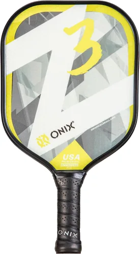 Vista 16 de Onix Graphite Z5 - Paleta de pickleball de fibra de carbono con forma de cuerpo ancho, núcleo de panal y cara de grafito ONIX Paleta de pickleball