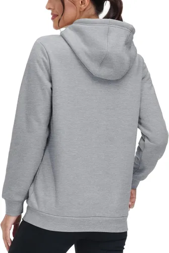 Vista 50 de MAGCOMSEN Sudaderas con capucha para mujer, con forro de sherpa, de vellón, para invierno, cálido, pesado, de algodón, con bolsillo