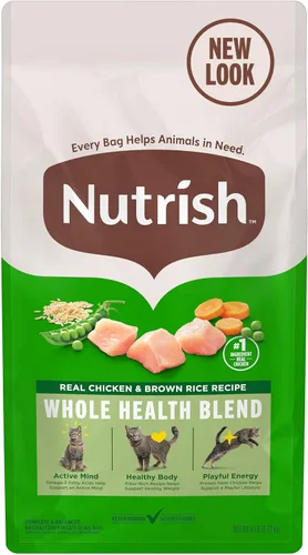 Vista 14 de Nutrish Comida seca para gatos, receta de pollo real y arroz integral, bolsa de 3 libras (Rachael Ray)