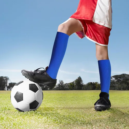 Vista 6 de Calcetines de fútbol para niños (4 a 16 años), calcetines deportivos hasta la rodilla para niños y niñas