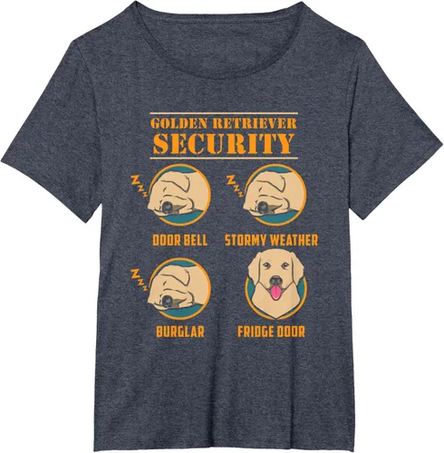 Vista 75 de Camisa Golden Retriever de seguridad Golden Retriever para perro divertido, Negro, S
