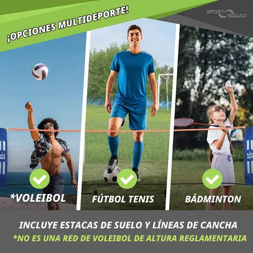 Vista 3 de JOOLA HIT MIT - Juego de red de bádminton portátil de altura ajustable - Red multideporte de competición para interior o exterior para jugar