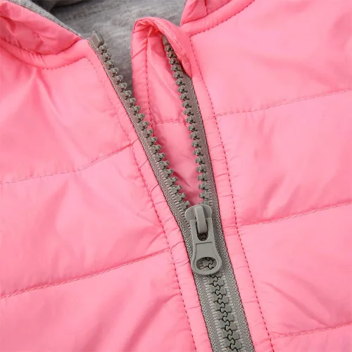 Vista 5 de Chaleco sin mangas con capucha para niños y niñas pequeños, con diseño de dinosaurio, abrigo para otoño e invierno, abrigo, abrigo, abrigo, abrigo