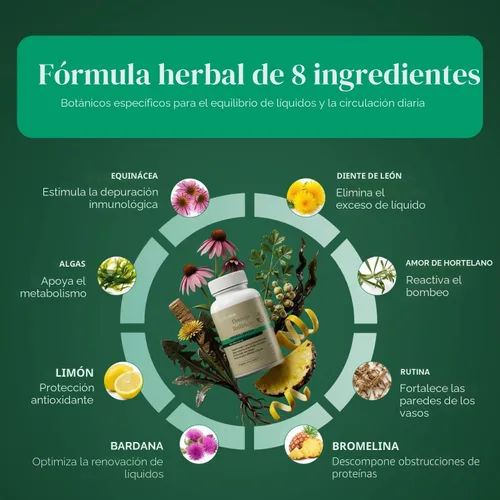 Vista 5 de Suplemento de drenaje linfático – Cápsulas de drenaje linfático con diente de león, bardana, cuchillas y equinácea, apoya la hinchazón