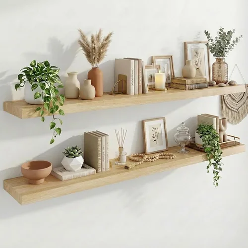 Vista 21 de IAE Estantes flotantes de pared de 16 pulgadas, estantes de baño montados en la pared, estante invisible, estantes de cocina flotantes, estante