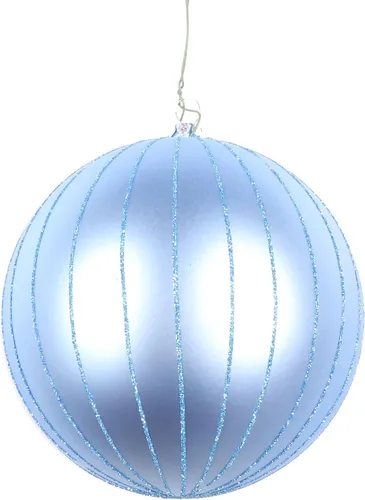 Vista 30 de Vickerman Adorno navideño de bola de avena mate con purpurina de 5 pulgadas. Incluye 4 piezas por bolsa.