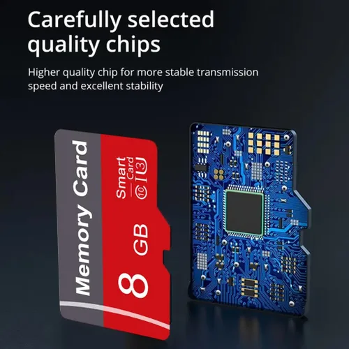Vista 4 de 2 paquetes de tarjeta de memoria de 8 GB con adaptador, tarjeta TF de alta velocidad, tarjeta TF de memoria UHS-I C10 A1 para tableta/teléfono