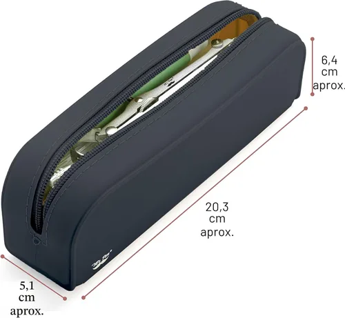 Vista 2 de Mr. Pen - Estuche de silicona para lápices, estuche para lápices negro, estuche pequeño para lápices, estuche para lápices estético Bolsa