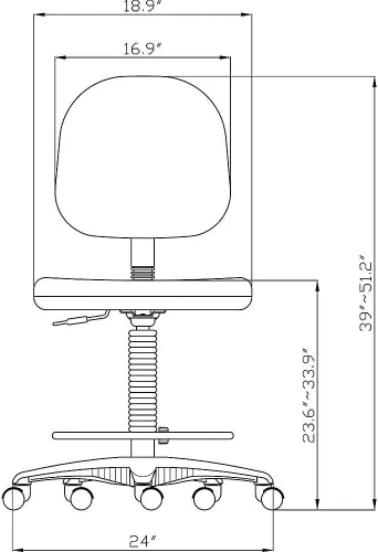 Vista 2 de LLR80008 - Taburetes neumáticos ajustables multitarea Lorell