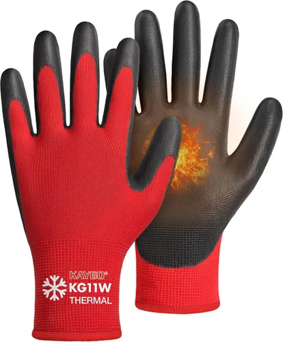 Vista 13 de KAYGO KG11PB - Guantes de trabajo de seguridad con revestimiento de poliuretano, 12 pares de guantes de punto sin costuras para hombres y mujeres