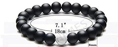 Vista 2 de Pulsera de reiki de howlita de ónix curativo natural para hombres, mujeres, niñas y niños, piedras 100% originales, Lava
