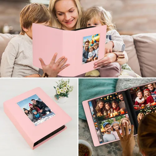 Vista 8 de Álbum de fotos de 272 bolsillos de 5 x 7 pulgadas con capacidad para 272 fotos, álbum de fotos de 5 x 7 pulgadas, cubierta de cuero de gran