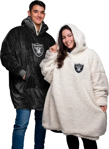 Vista 18 de FOCO NFL Unisex NFL Team Reversible Oversized Sherpa Hoodie Sweatshirt Big Logo Hoodeez