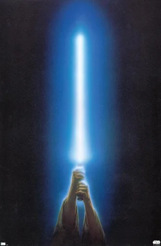 Vista 11 de Trends International Star Wars: Original Trilogy - Póster de pared con sable de luz azul, 22.4 pulgadas de largo x 14.7 W, versión enmarcada