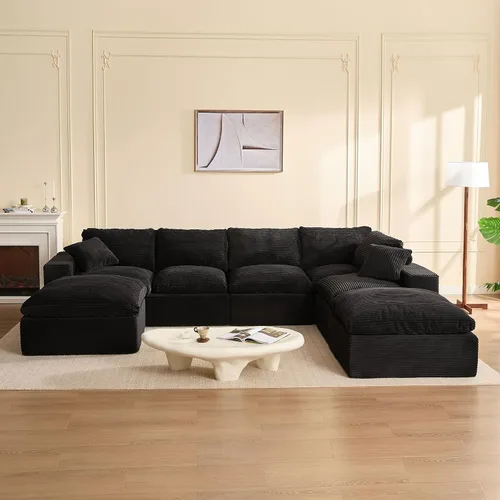 Vista 12 de Sofás seccionales de 106.3 pulgadas para sala de estar, sofá en nube, sofá modular seccional, sofá convertible, sofá de asiento profundo, juego