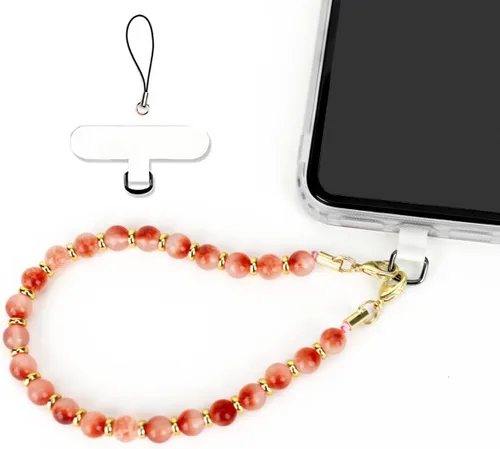 Vista 10 de VICHUNHO Correa de muñeca con cuentas de mármol para teléfono, cordón para celular con pestaña de sujeción, pulsera de muñeca manos libres