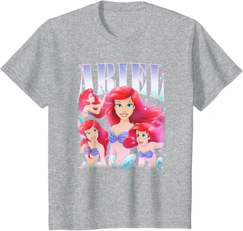 Vista 46 de Disney Camiseta de la princesa Ariel de la Sirenita Multi Pose, Negro