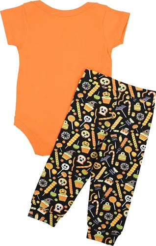 Vista 2 de Traje unisex de 2 piezas bordado Haunt It Layette para bebé Haunt It