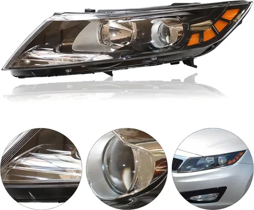 Vista 4 de Para KIA Optima 2011-2013 faros halógenos de fábrica. Lámpara de montaje de faros halógenos para Kia Optima 2011 2012 2013 para Kia Optima con lente