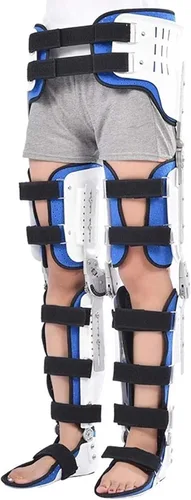 Vista 8 de Soporte fijo de rehabilitación, soporte de ortesis de rodilla, tobillo y pie, soporte de pierna completa, exoesqueleto para caminar, muslo