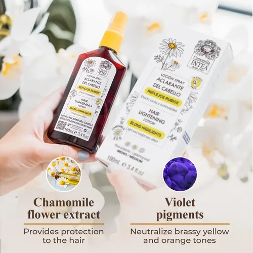 Vista 3 de Camomila Intea Natural Blond Highlights Loción para el cabello – Spray aclarador de cabello con extracto de manzanilla – 3.4 onzas