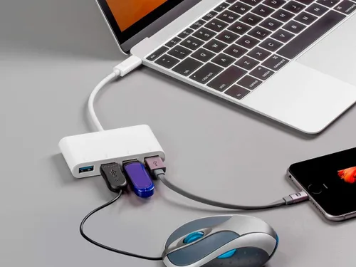 Vista 5 de Monoprice Adaptador multipuerto USB-C VGA - USB 3.0, resoluciones de hasta 1080p @ 60 Hz, blanco - Select Series