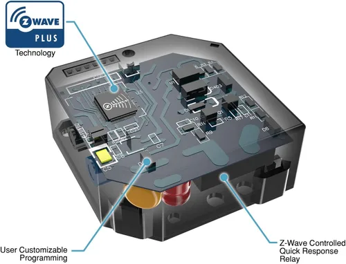 Vista 4 de Módulo de interruptor inteligente por relé Enerwave Z-Wave convierte cualquier interruptor empotrado en pared en un interruptor Z-Wave, 120-277VAC
