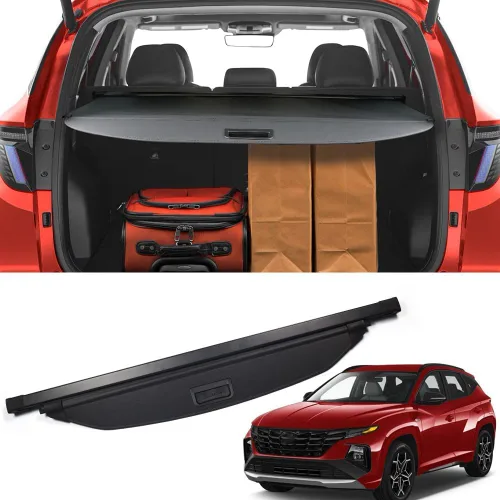 Vista 9 de para Hyundai Tucson Cubierta de carga 2010-2015 Estilo de fábrica, retráctil, color negro, cubierta de seguridad trasera para maletero