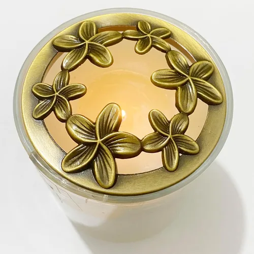 Vista 4 de Golden Bauhinia - Cubierta perfumada para velas, frascos adornados, tapas de sombras, fundas para evitar el tacto, soporte para derretirse