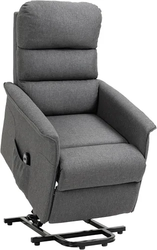 Vista 10 de HOMCOM Silla reclinable con elevación eléctrica para adultos mayores, fácil de montar, silla reclinable de tela para adultos, sofá reclinable