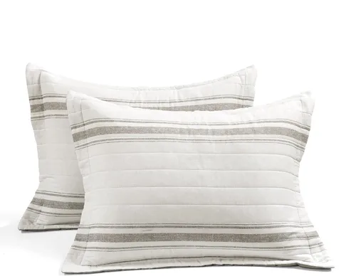 Vista 4 de Lush Decor Juego para sofá cama de 3 piezas, a rayas, estilo rústico, color gris