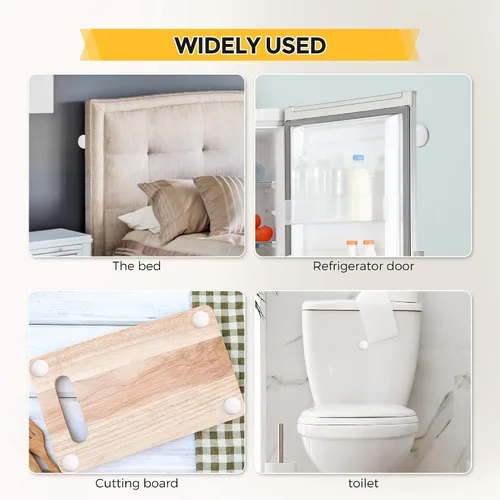 Vista 4 de Ravinte Hardware Tope de puerta protector de pared para paredes con adhesivo fuerte en la parte trasera, perilla de puerta, protector de pared