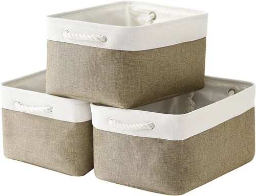 Vista 34 de TheWarmHome Contenedores de almacenamiento para estantes, tamaño mediano, 3 unidades, 13.8 pulgadas de largo x 9.8 pulgadas de ancho x 6.7 pulgadas